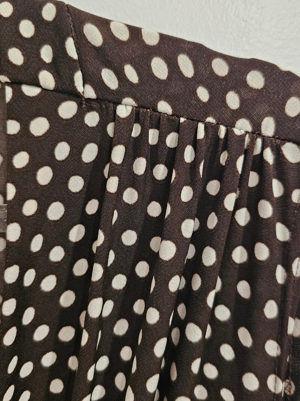 Penningtons Chocolate Brown Polka Dot Midi Dress Retro Pinup Cottagecore Office - Picture 4 of 11